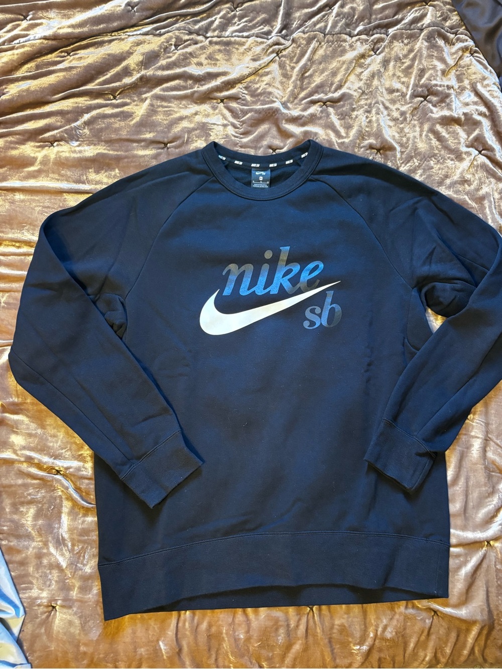 Nike Men's Black Crewneck Sweatshirt with Swoosh Logo
